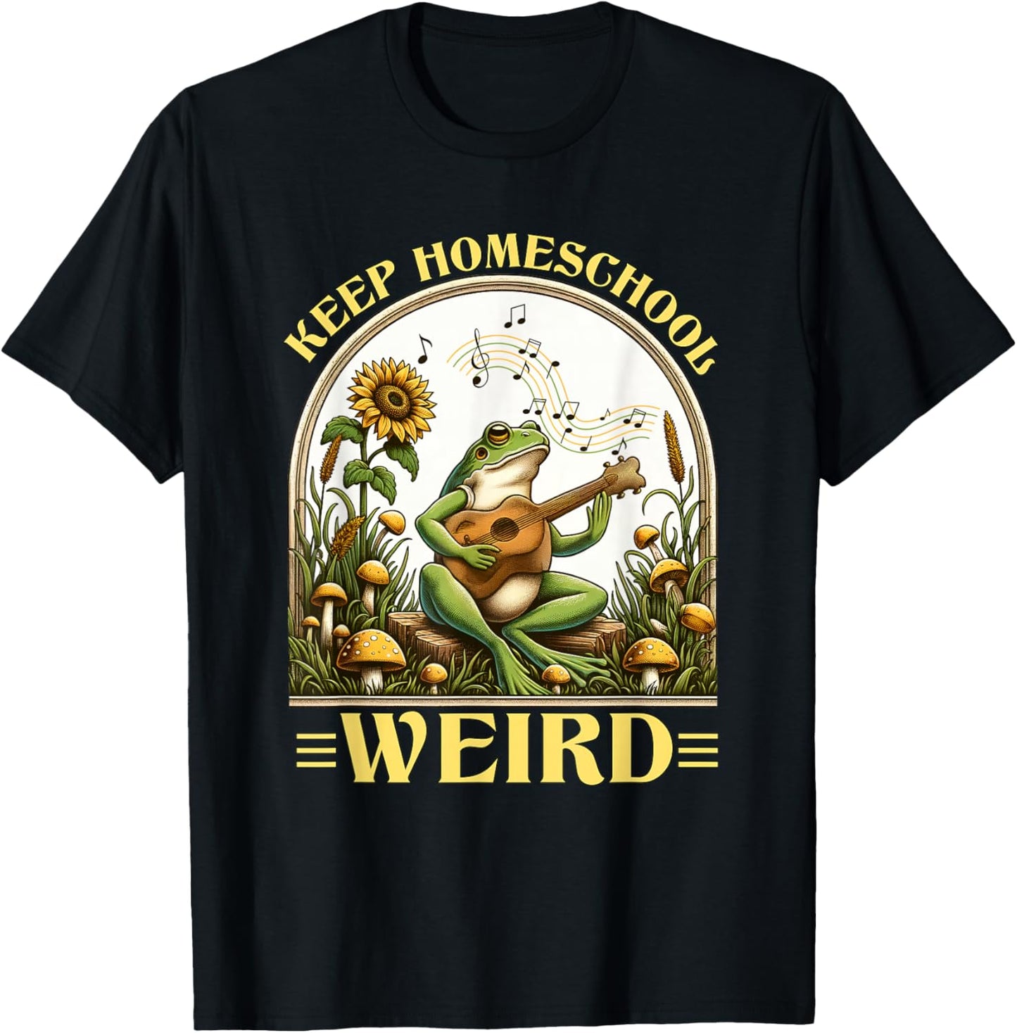 Funny Homeschool Teaching Keep Homeschool Weird Frog Kids T-Shirt - T-Shirt | Black