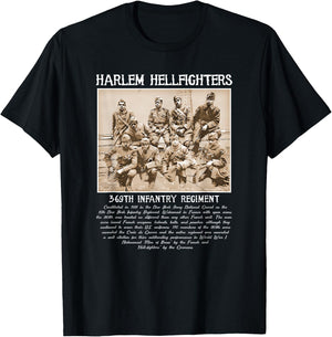 Harlem Hellfighters Vintage Black History WWI WWII Military Small T-Shirt - T-Shirt | Black