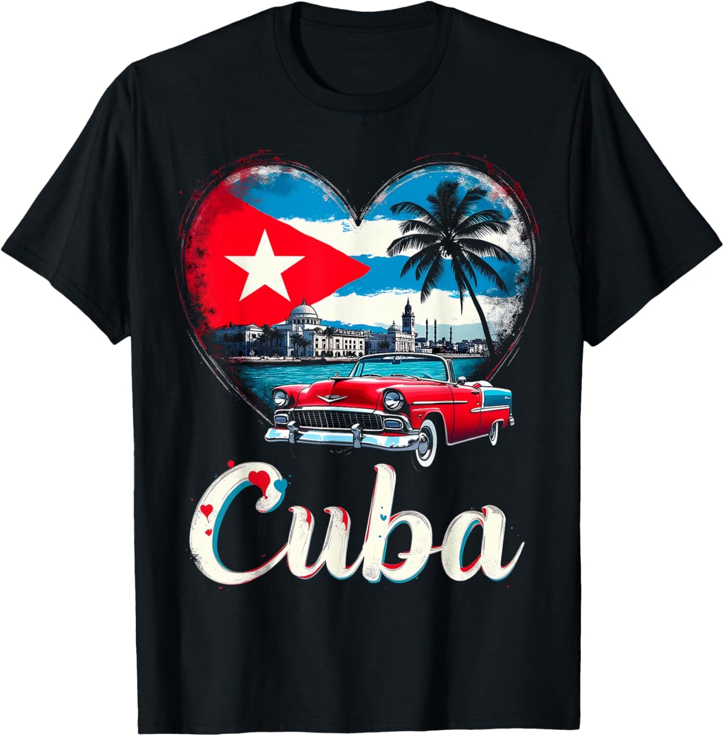 Cuba Heart Love T-Shirt - T-Shirt | Black