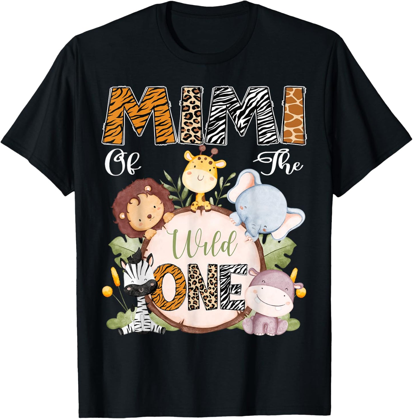 Mimi Of The Wild One 1St Birthday Safari Woodland T-Shirt - T-Shirt | Black