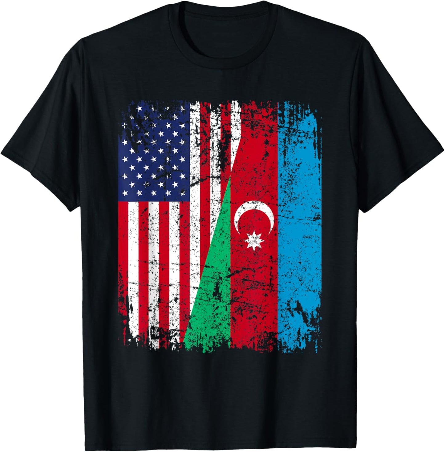 AZERI American Flag | Men Women Kids | AZERBAIJAN T-Shirt - T-Shirt | Black