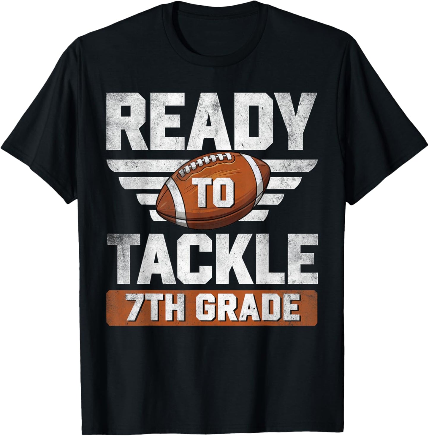 Ready To Tackle 7th Grade Football Back To School Boys Kids T-Shirt - T-Shirt | Black