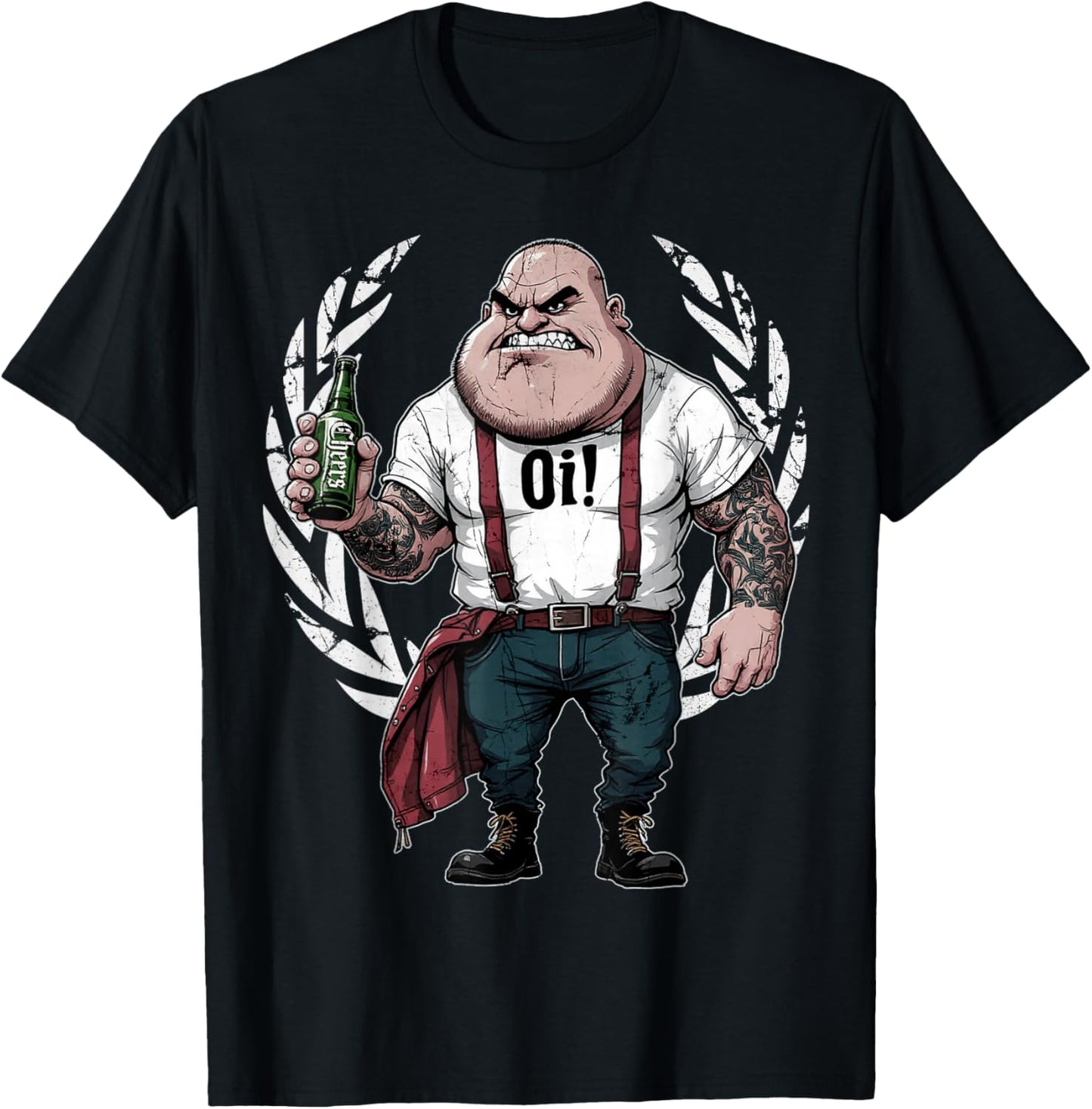 Traditioneller Oi Skinhead Punk-Rock T-Shirt - T-Shirt | Black