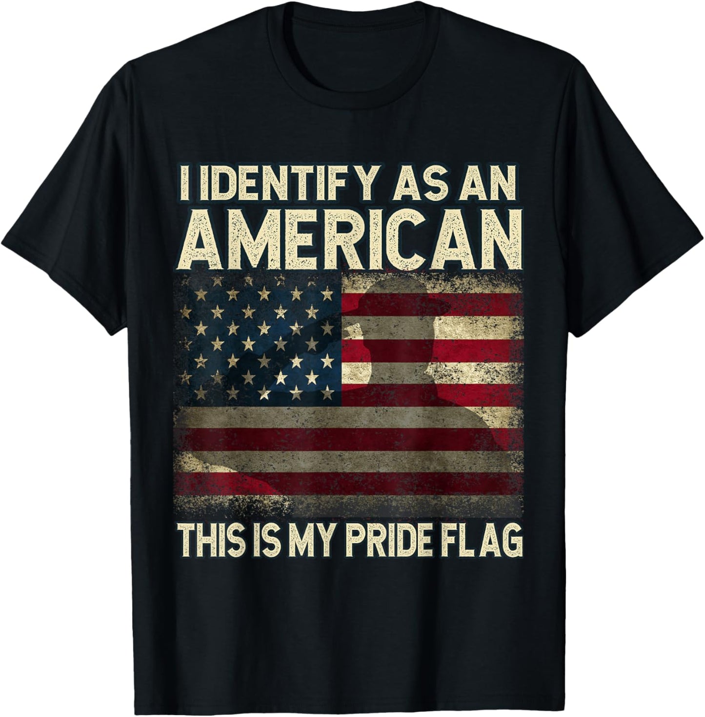 I Identify As An American This is My Pride Flag 4th of July Women Men T-Shirt - T-Shirt | Black