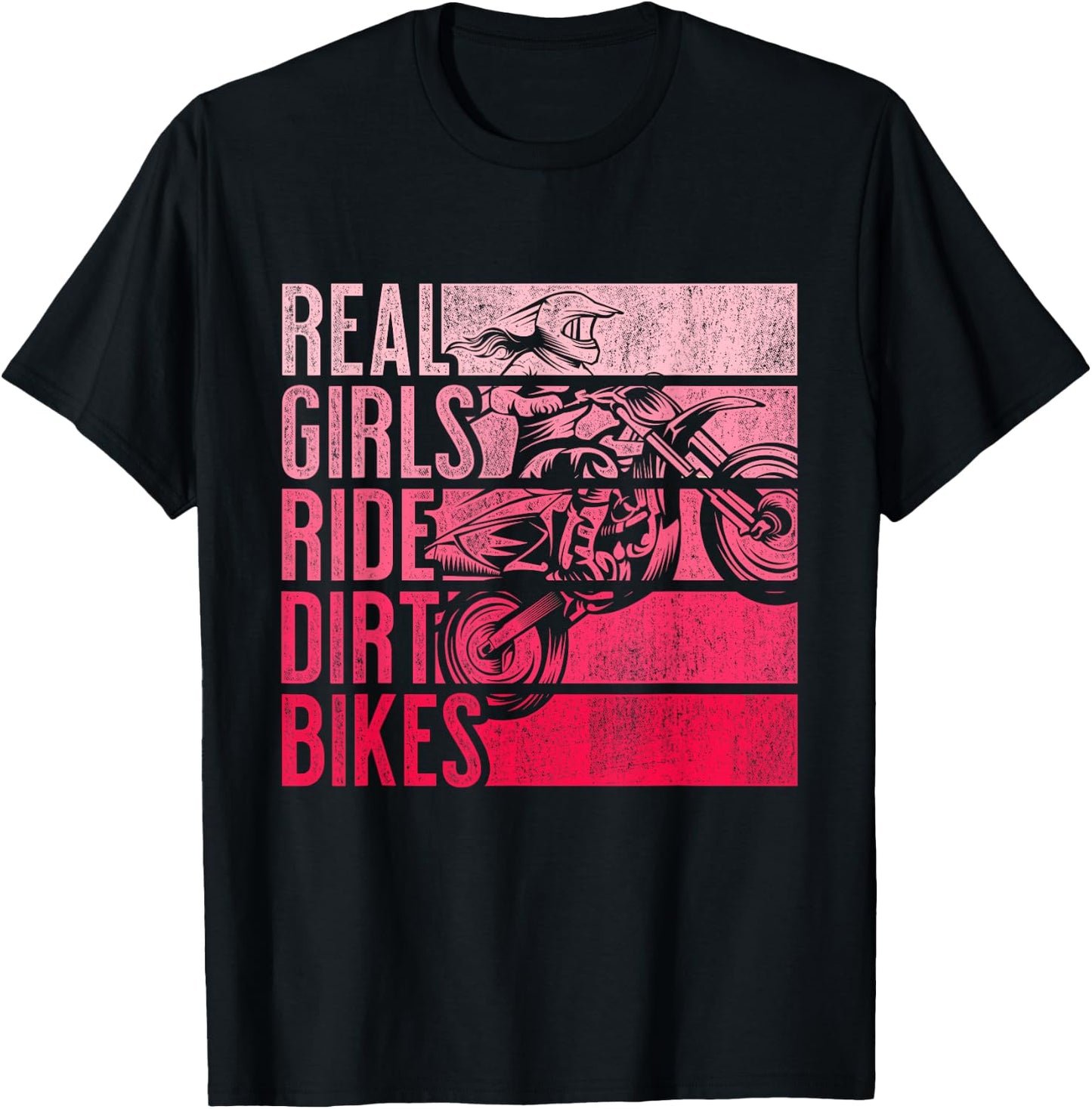 Real Girls Ride Dirt Bikes Motocross Lovers T-Shirt - T-Shirt | Black