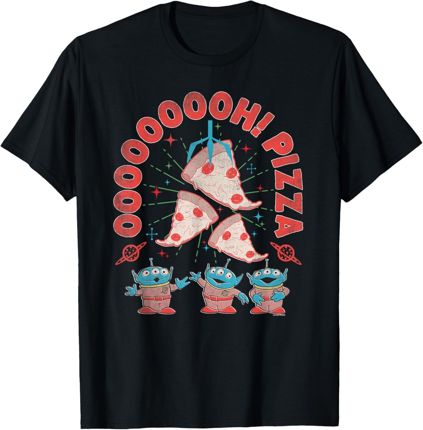 Disney and Pixar’s Toy Story Aliens Oooooh! Pizza Distressed T-Shirt - T-Shirt | Black