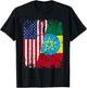 ETHIOPIAN American Flag | Men Women Kids | ETHIOPIA T-Shirt - T-Shirt | Black