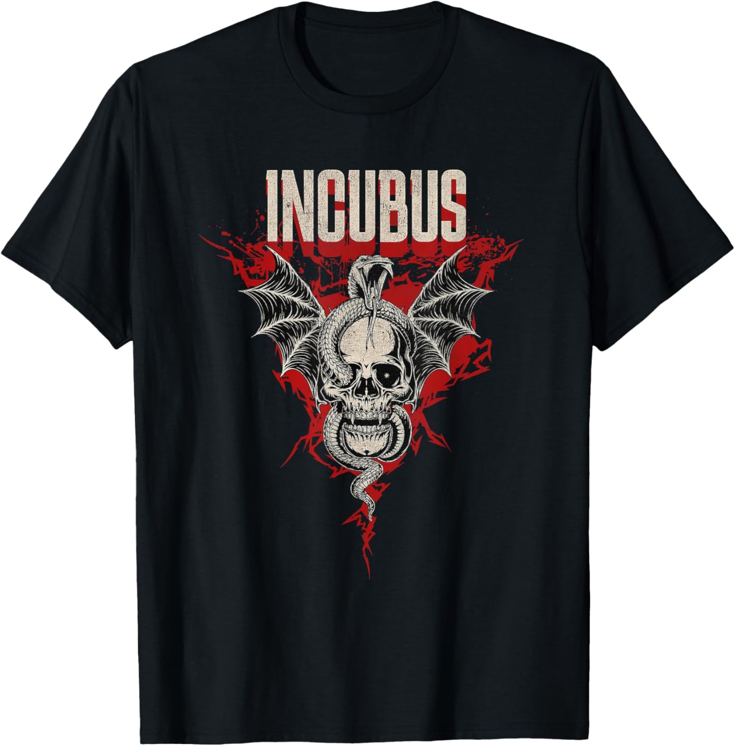Incubus Totenkopf und Schlange Dark Night Horror T-Shirt - T-Shirt | Black