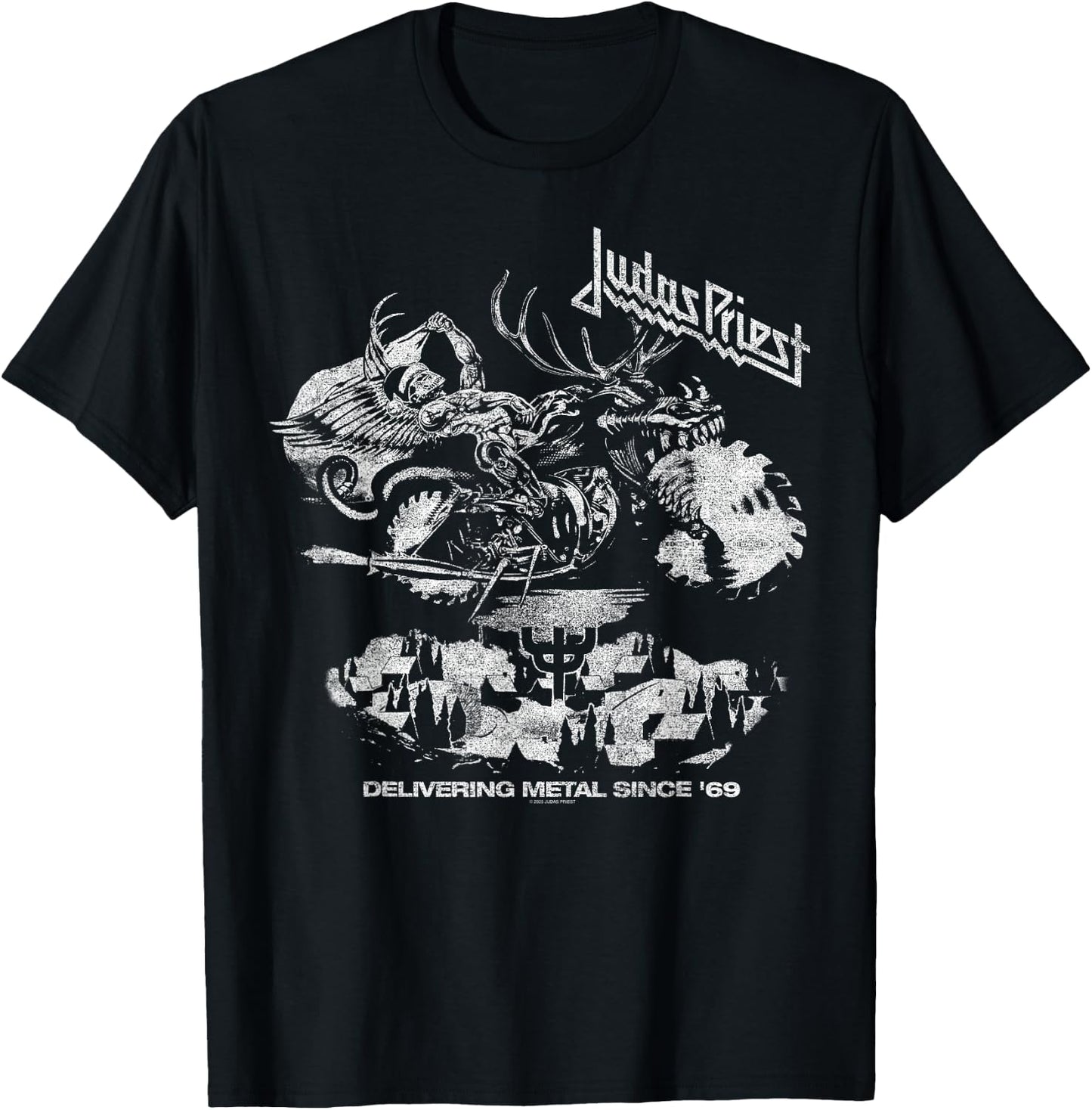 Judas Priest Painkiller Holiday Scene Red T-Shirt - T-Shirt | Black