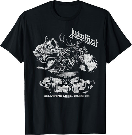Judas Priest Painkiller Holiday Scene Red T-Shirt - T-Shirt | Black
