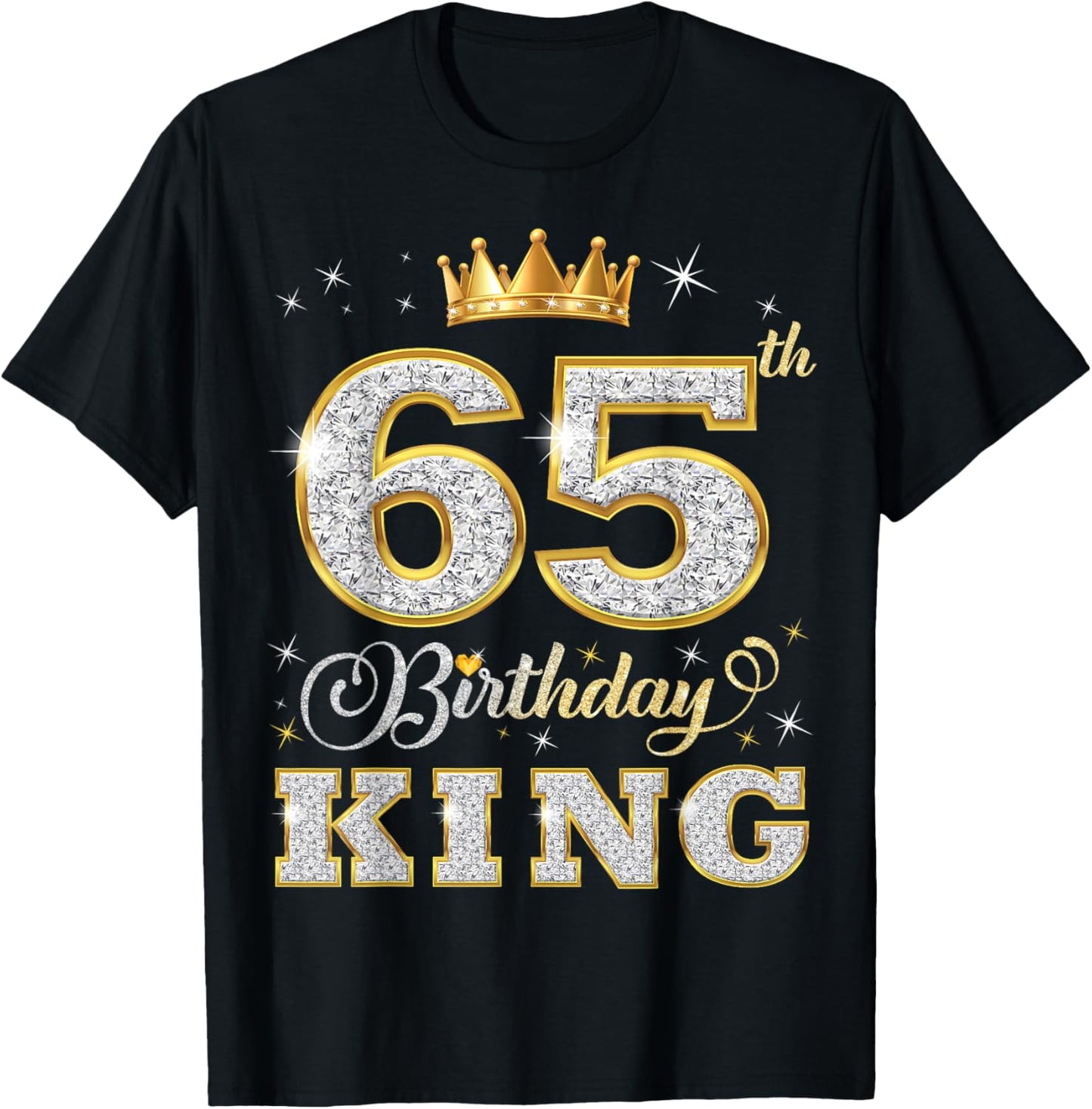 65th Birthday King 65 Years Old Birthday Party T-Shirt - T-Shirt | Black