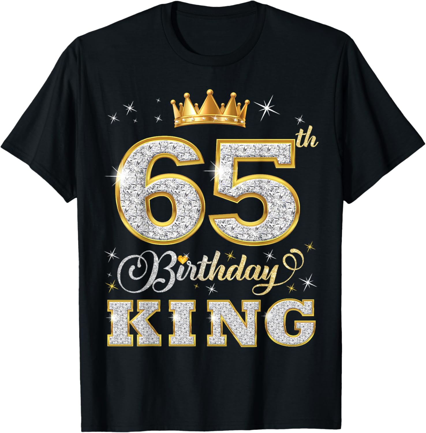 65th Birthday King 65 Years Old Birthday Party T-Shirt - T-Shirt | Black
