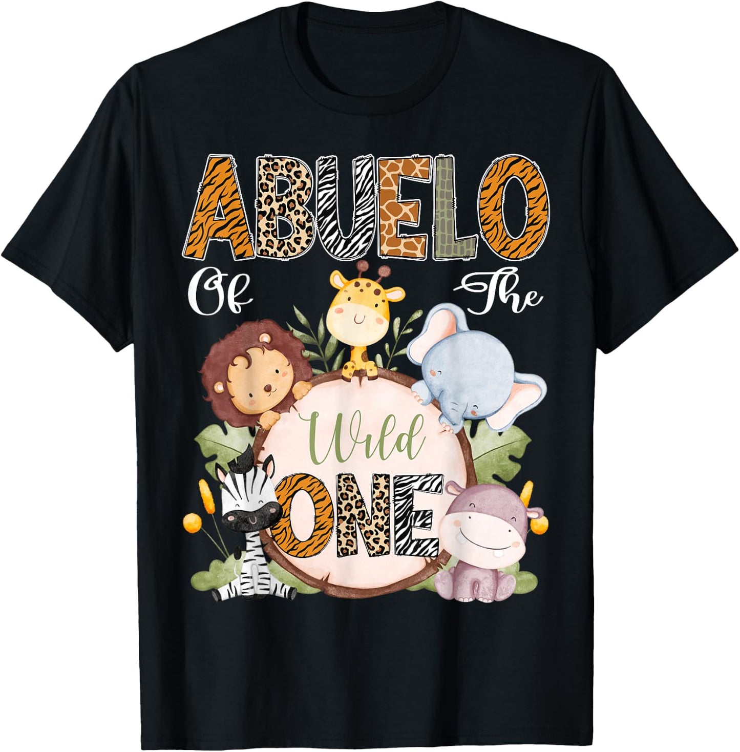 Abuelo Of The Wild One 1St Birthday Safari Woodland T-Shirt - T-Shirt | Black