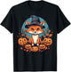 Pumpkin Fox costume on Fox Halloween T-Shirt - T-Shirt | Black