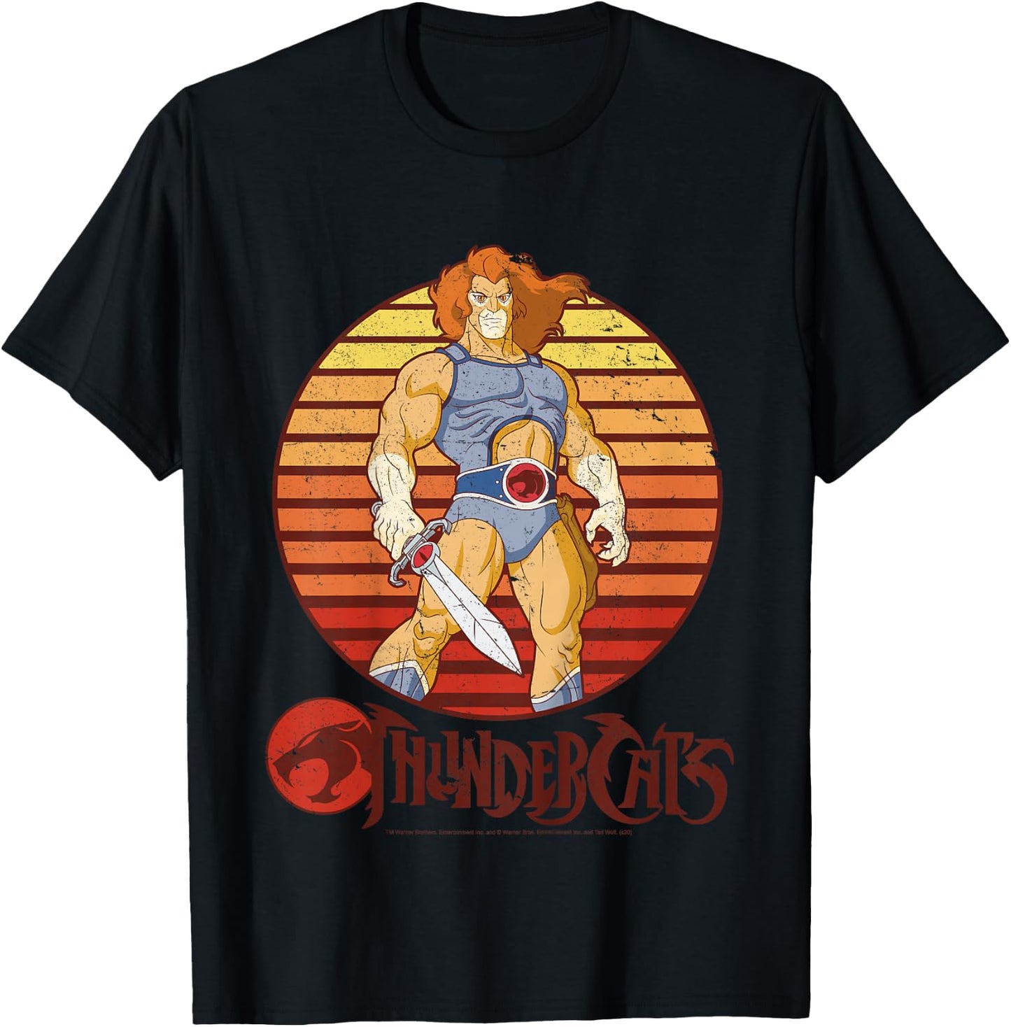ThunderCats Lion-O Retro Sunset T-Shirt - T-Shirt | Black