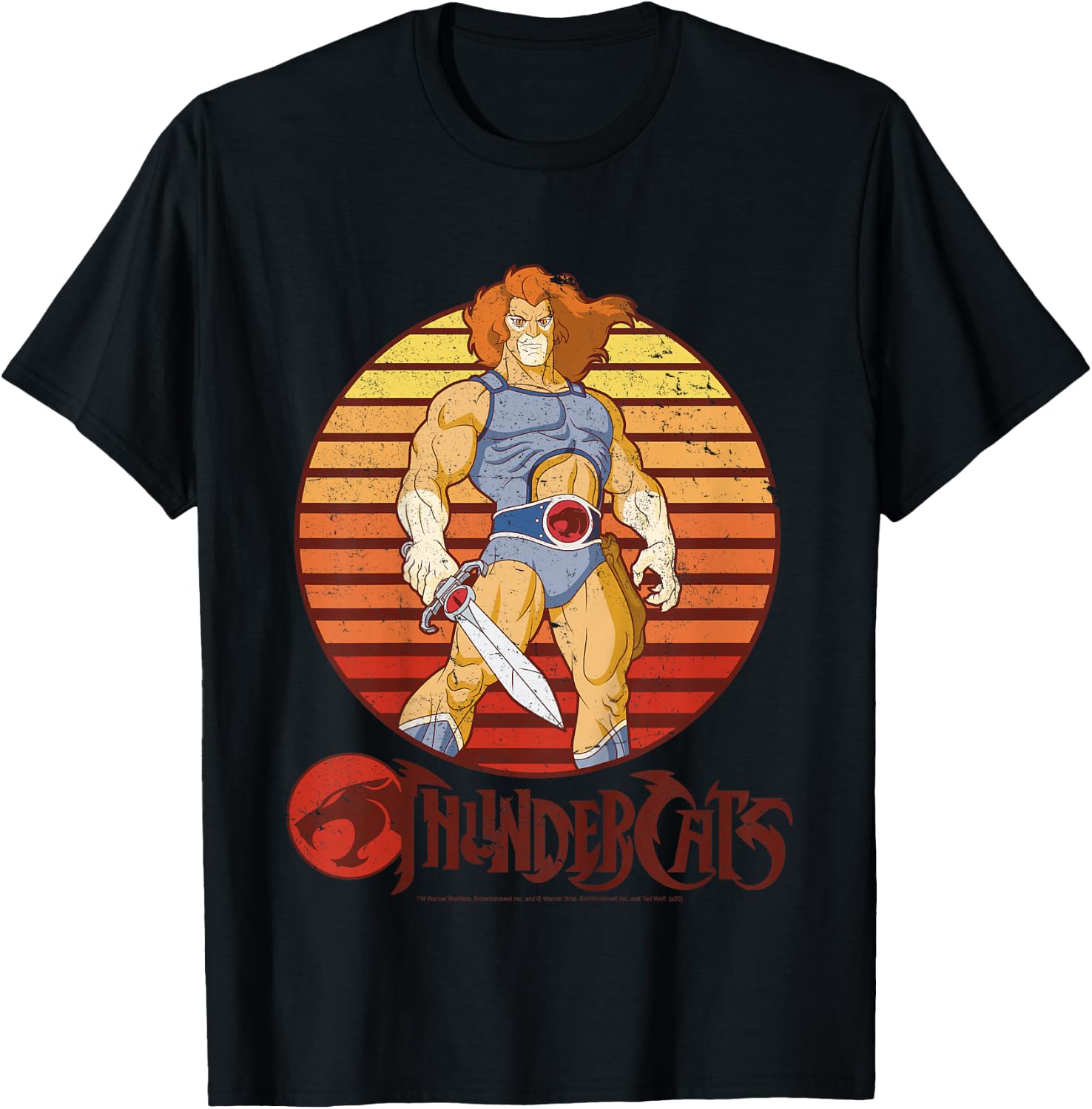 ThunderCats Lion-O Retro Sunset T-Shirt - T-Shirt | Black