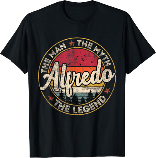 Alfredo The Man The Myth The Legend Personalized Name T-Shirt - T-Shirt | Black