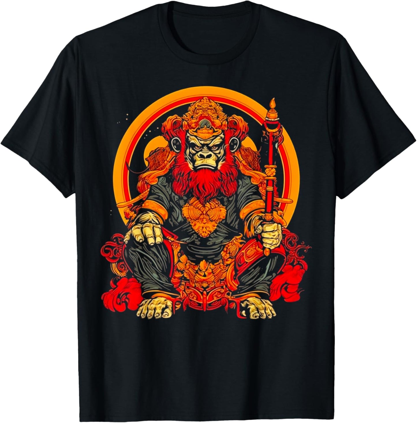 Wukong Chinese Mythology Monkey King T-Shirt - T-Shirt | Black