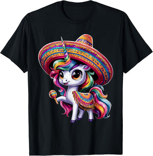 Cinco de Mayo Mexican Unicorn T-Shirt - T-Shirt | Black