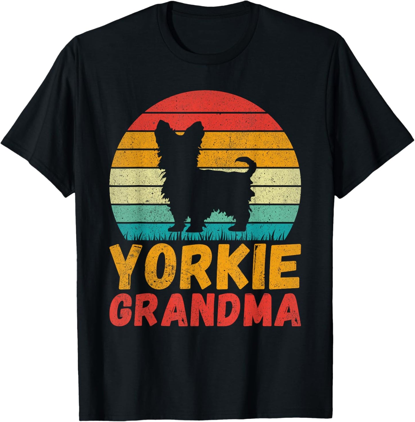 Yorkie Grandma T-Shirt - T-Shirt | Black