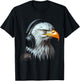 Eagle Bird Motif Animal Artwork Music Headphone Eagle T-Shirt - T-Shirt | Black