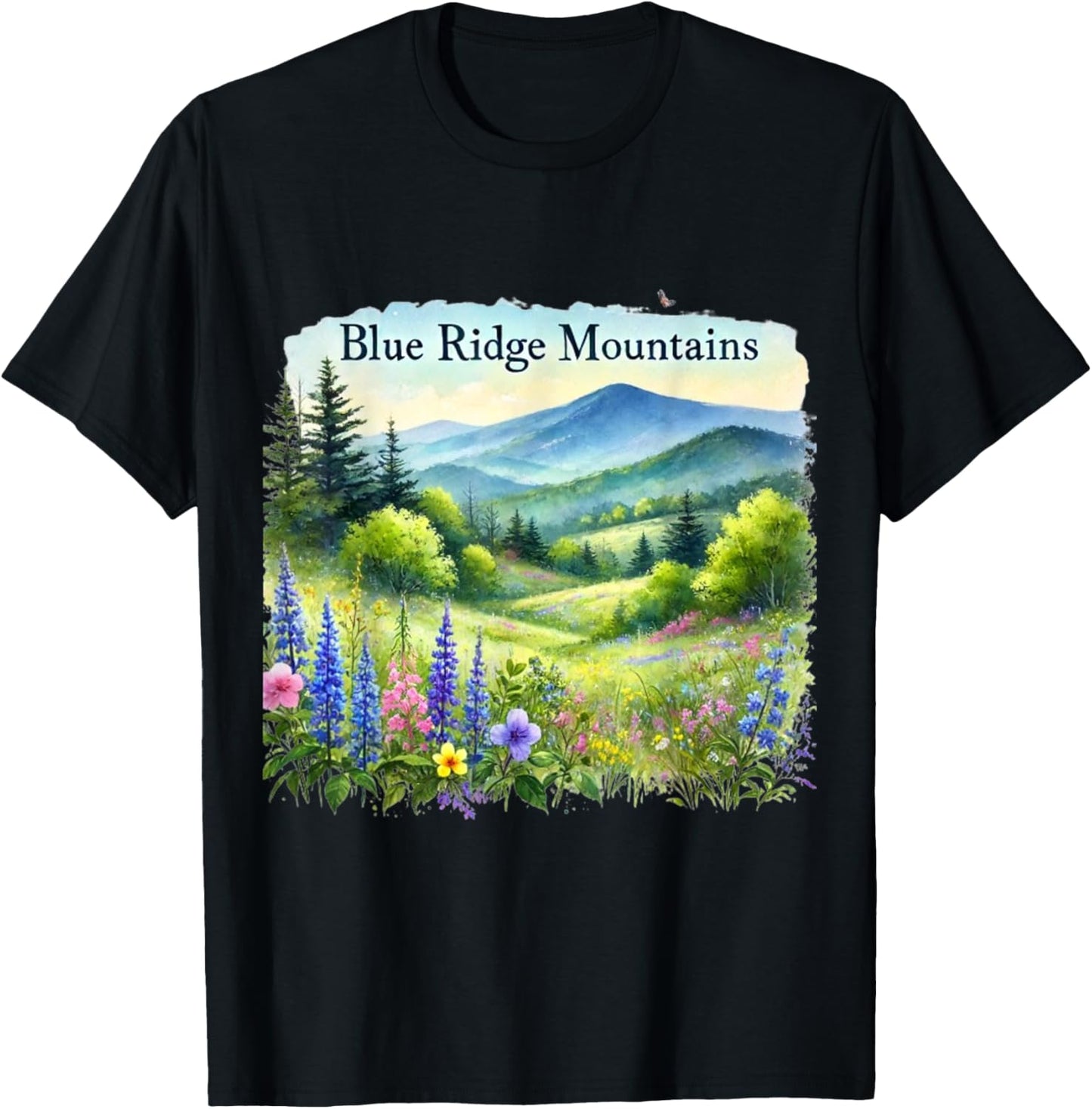 Blue Ridge Mountains Spring T-Shirt - T-Shirt | Black