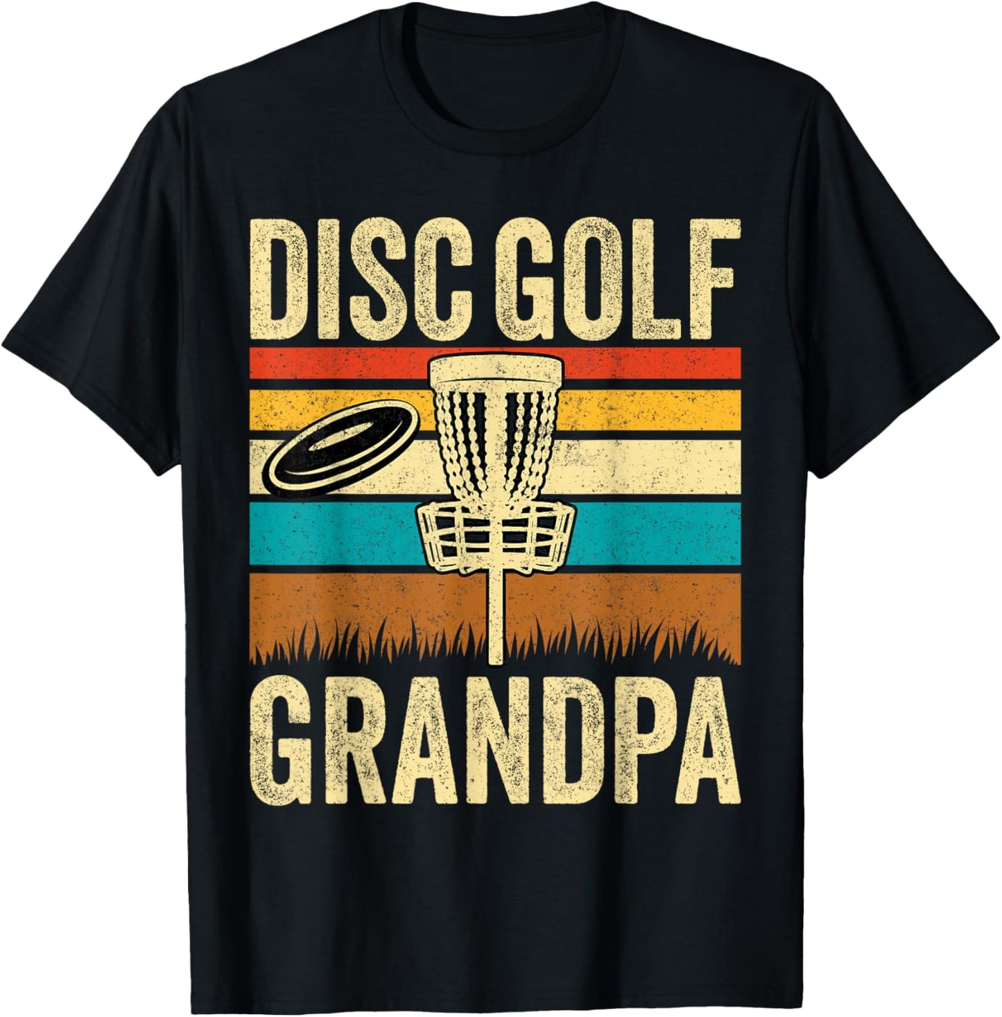 Disc Golf Grandpa - Retro Style Vintage Disc Golf Grandad T-Shirt - T-Shirt | Black