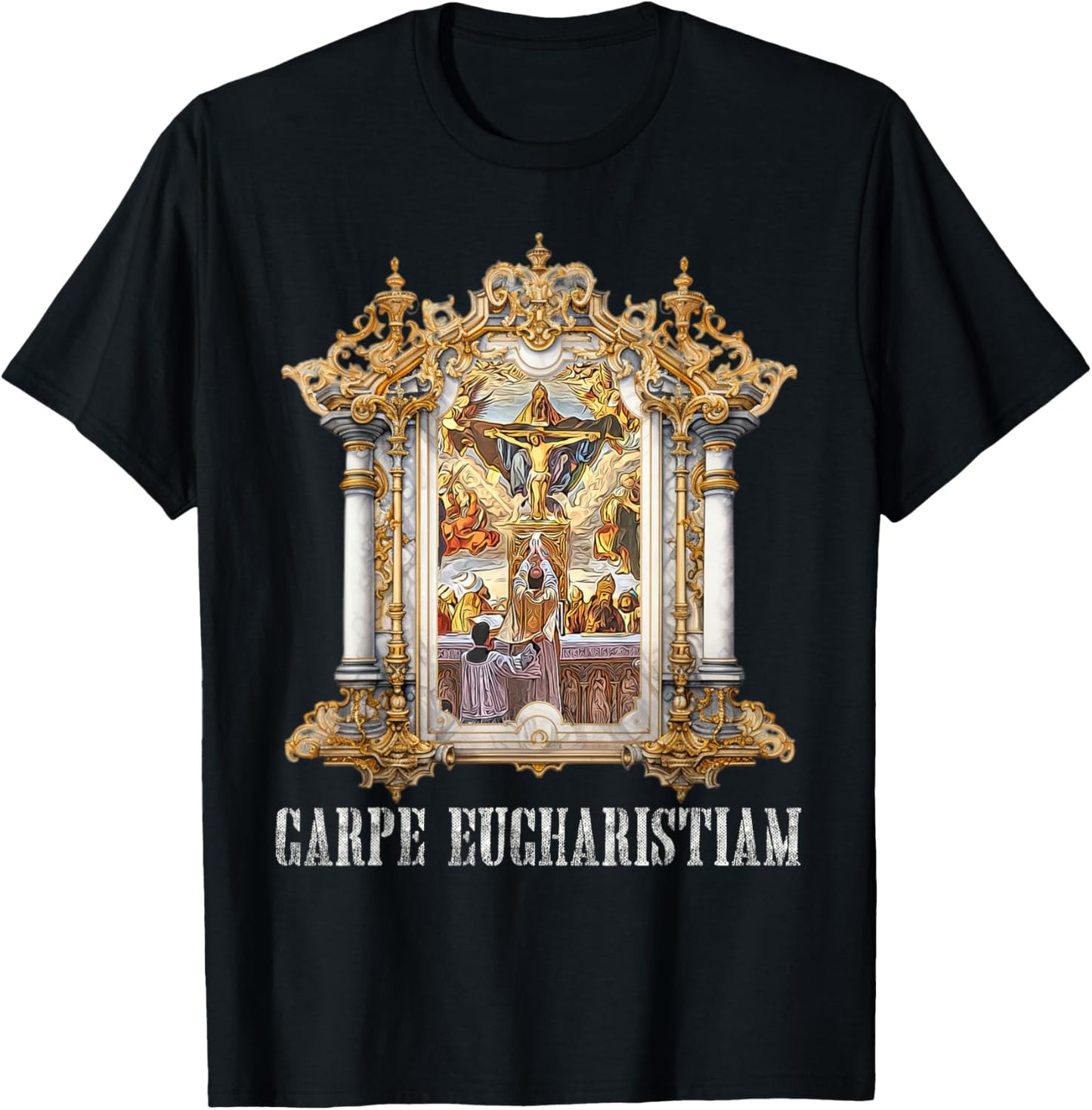 Eucharistic Consecration Traditional Latin Mass Catholic T-Shirt - T-Shirt | Black