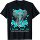 Women Teal Elephant I Wear Teal For Ovarian Cancer Awareness T-Shirt - T-Shirt | Black