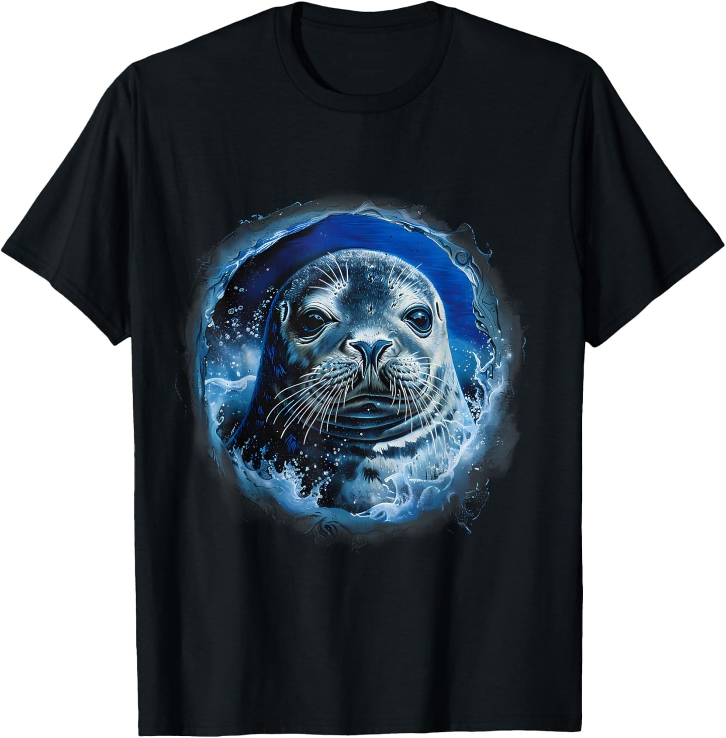 Seal Ocean Sea Seal Motif Sea Ocean Animal Marine Mammal T-Shirt - T-Shirt | Black