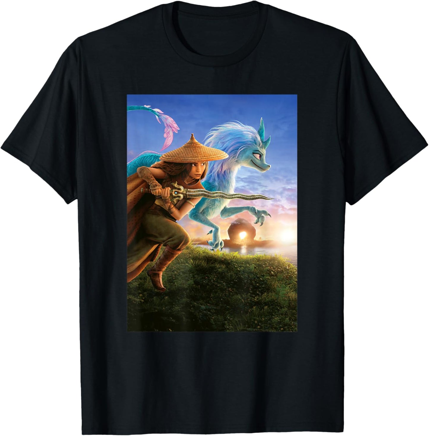 Disney Raya And The Last Dragon Raya Sisu Poster T-Shirt - T-Shirt | Black