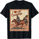 I Love Hot Cowboys I Heart Cowboys Funny Country Western T-Shirt - T-Shirt | Black