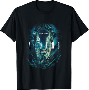 Aliens Iconic Xenomorph This Time It's War Big Chest Poster T-Shirt - T-Shirt | Black