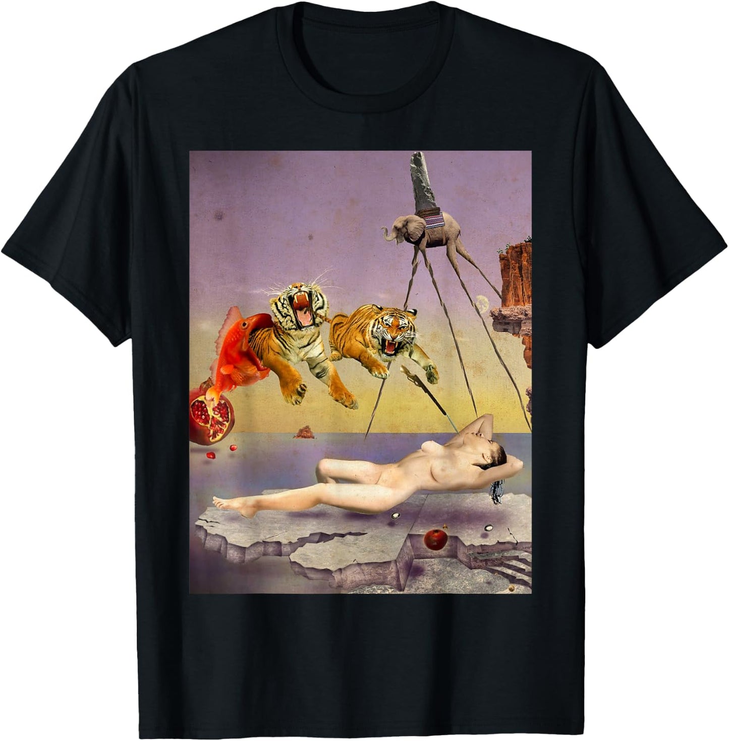 Dream caused by the flight of a bee of Dali T-Shirt - T-Shirt | Black
