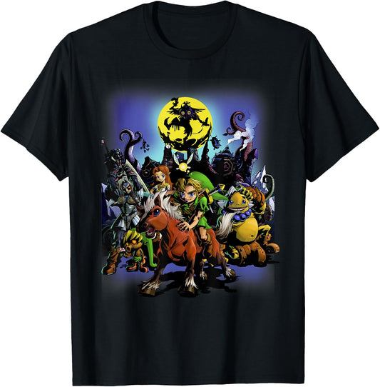 The Legend of Zelda: Majora's Mask Link & Friends Full Moon T-Shirt - T-Shirt | Black