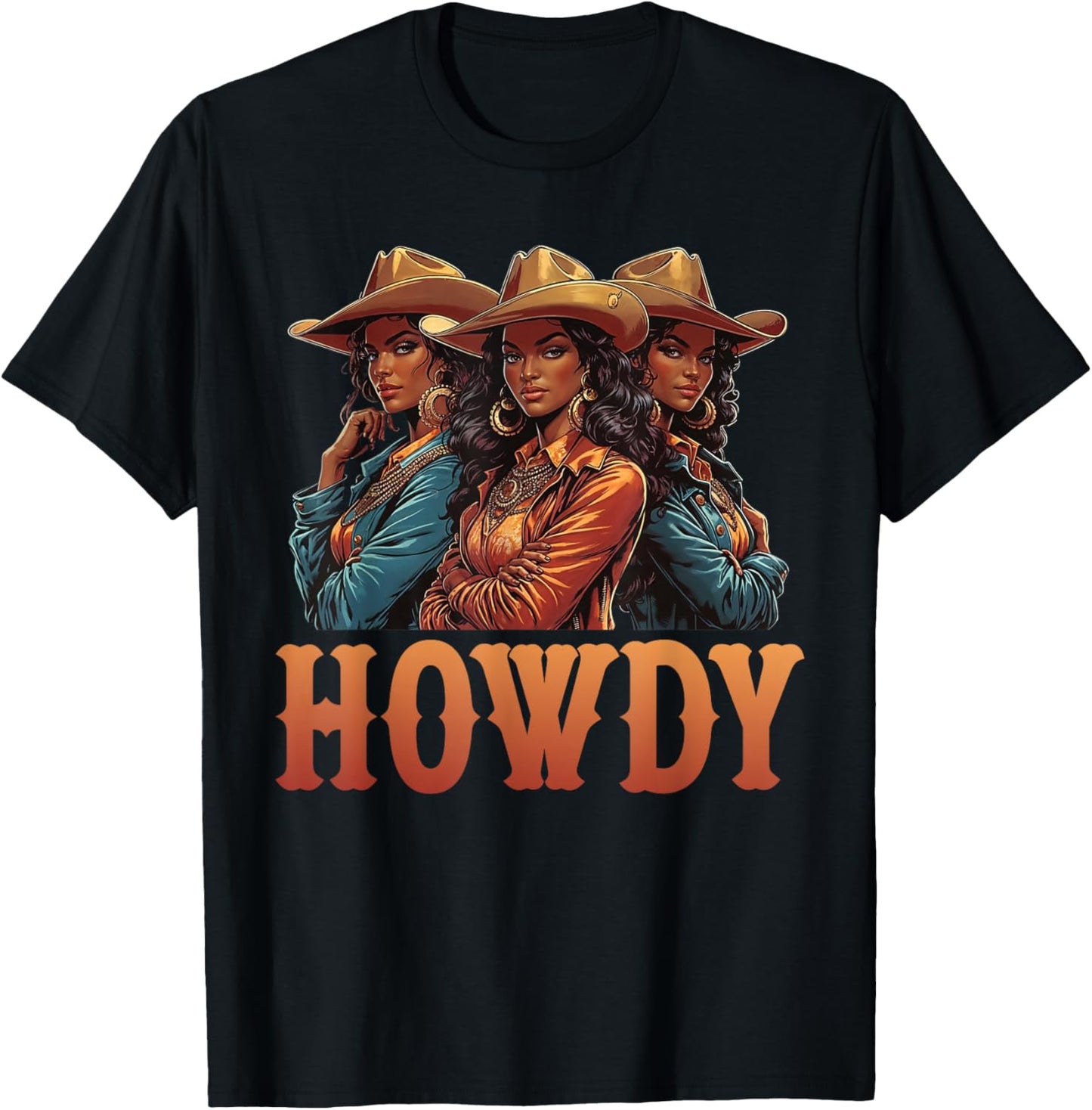 African Melanin Cowgirl Rodeo Western Black History Month T-Shirt - T-Shirt | Black