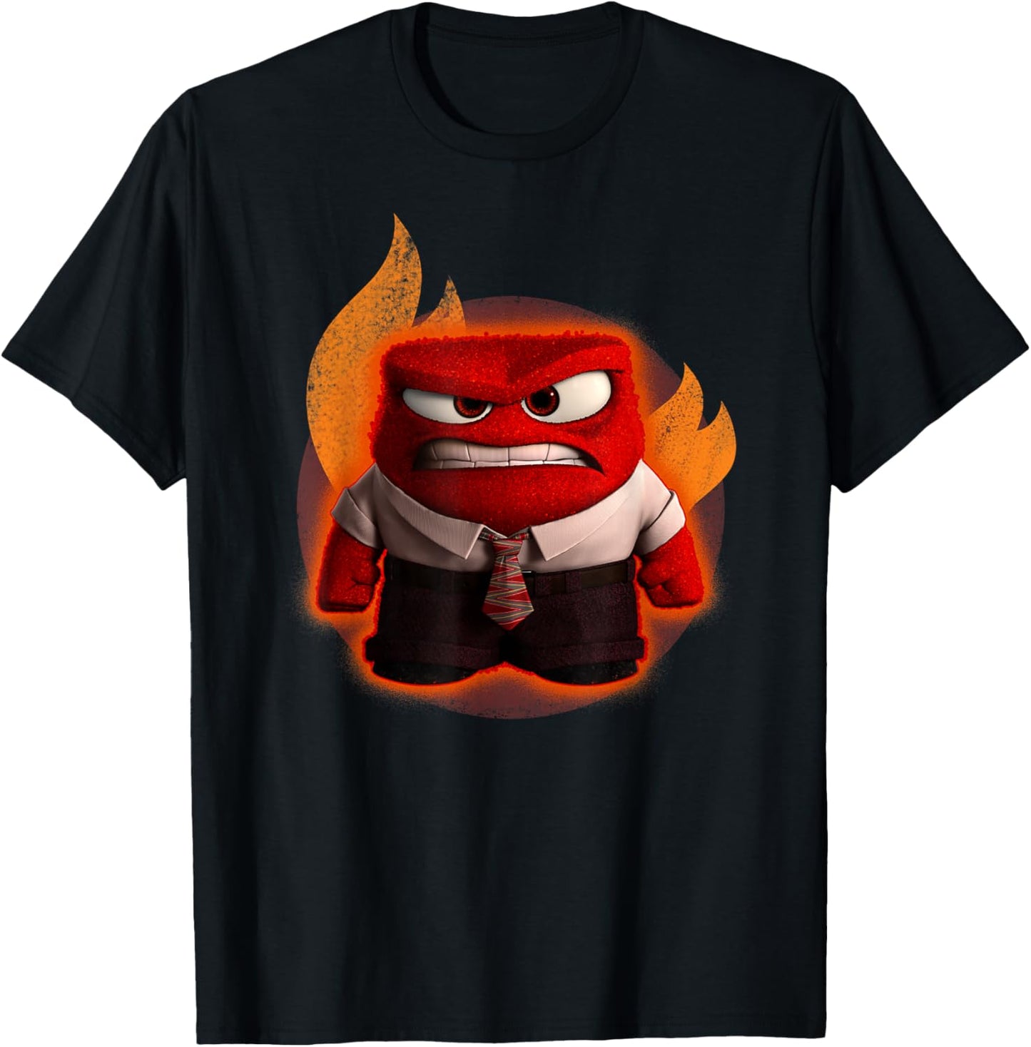 Disney Pixar Inside Out Anger Full Body Flaming Shot T-Shirt - T-Shirt | Black