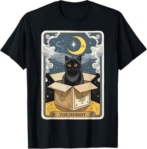 The Hermit Tarot Card Cat In Box Mystic Funny Cat Esoteric