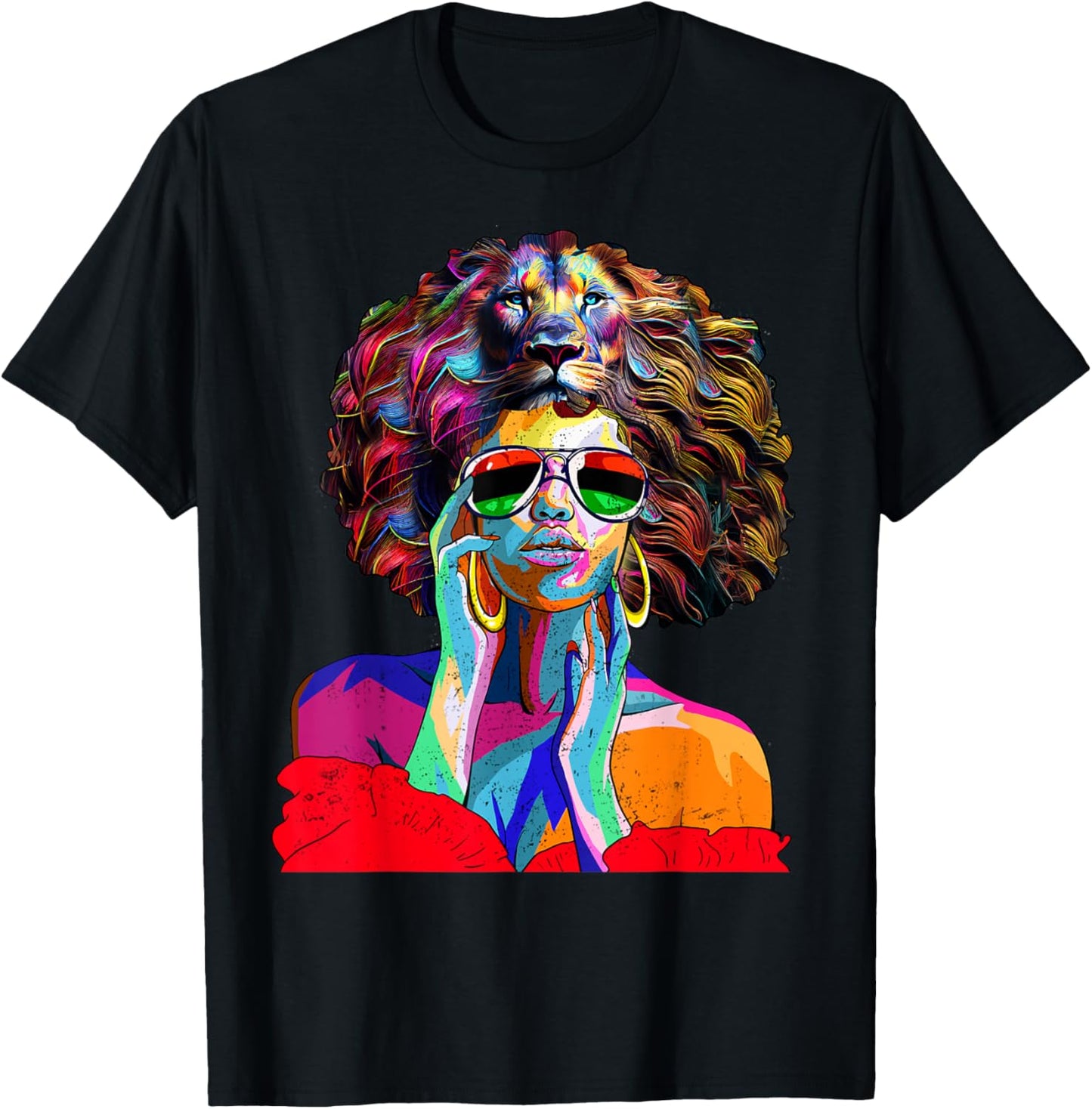 Juneteenth Melanin Girl Black Women Afro Hair Pop Art T-Shirt - T-Shirt | Black