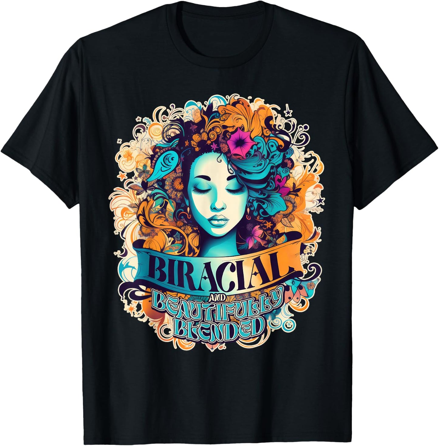 Biracial Beautifully Blended Women Girls Multicultural Proud T-Shirt - T-Shirt | Black