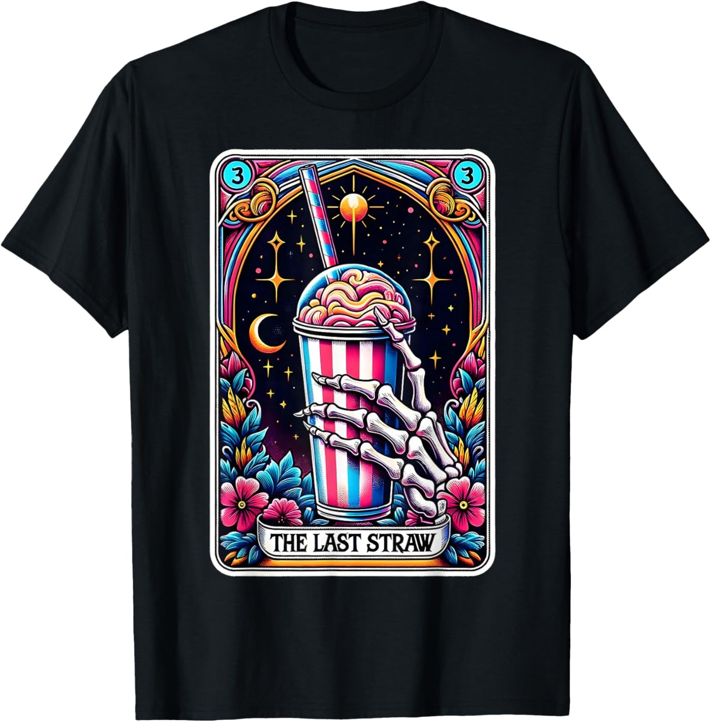 The Last Straw Funny Tarot Card T-Shirt - T-Shirt | Black