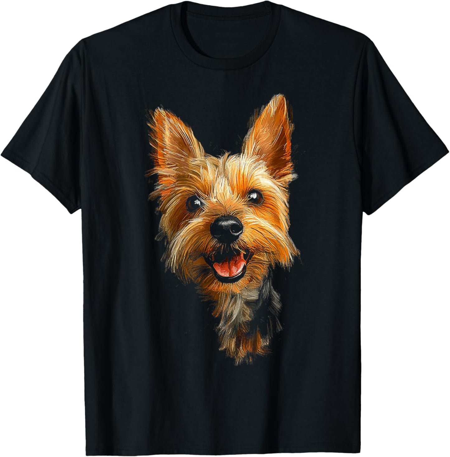 Silky Terrier Dog Motif Pet Illustration Silky Terrier T-Shirt - T-Shirt | Black