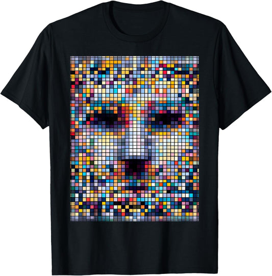 Glitchgear Anti-Surveillance Adversarial Fashion Anti-Facial Recognition Pixelated , Small, Black T-Shirt - T-Shirt | Black