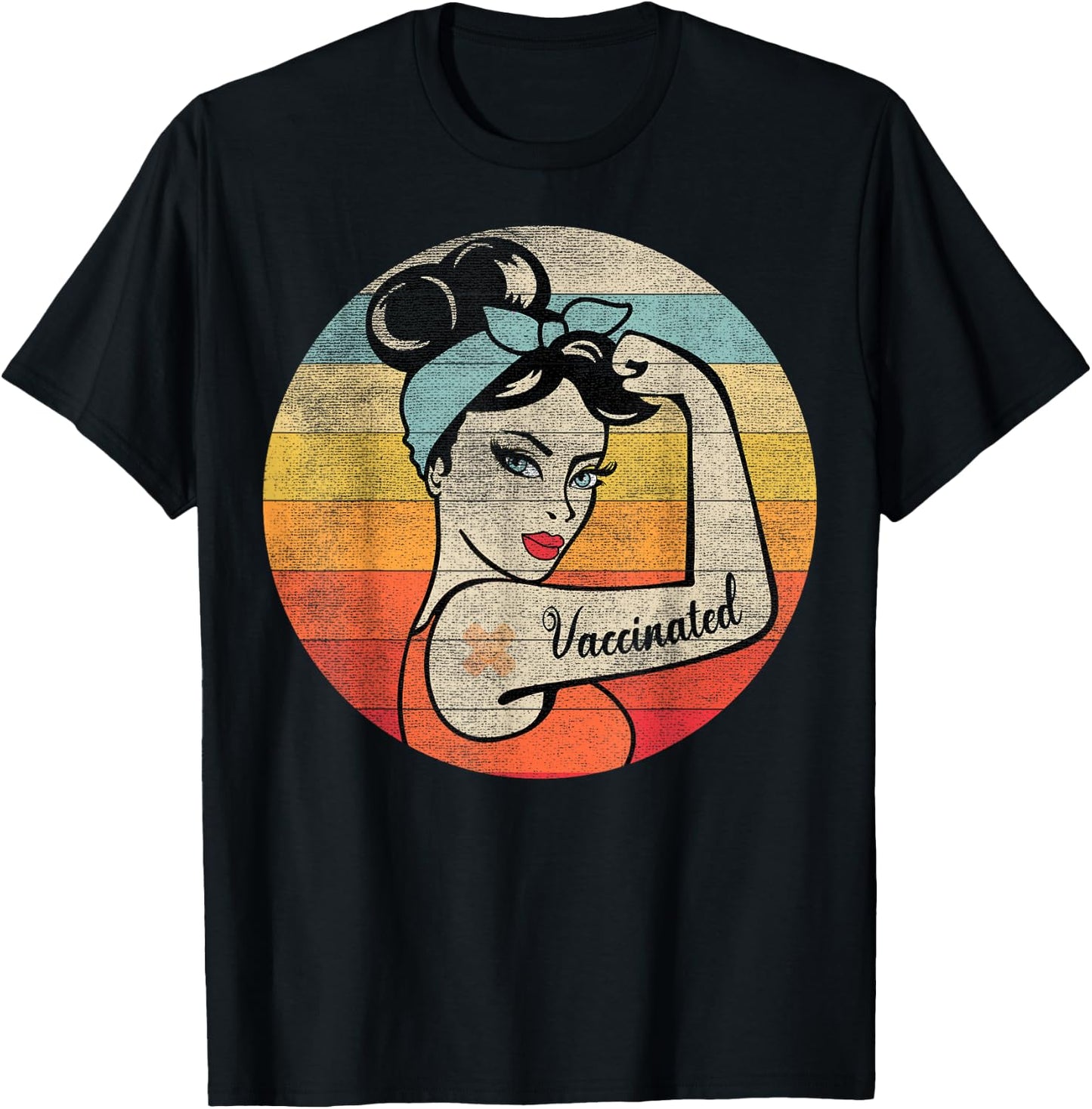 Vaccinated Retro Believes in Vaccines Immunization T-Shirt - T-Shirt | Black