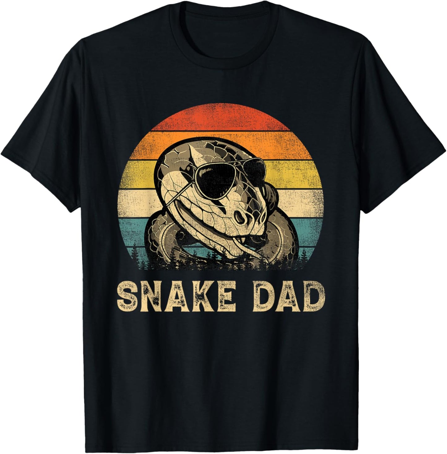 Vintage Snake Dad Snake Lovers Daddy Father's Day T-Shirt - T-Shirt | Black