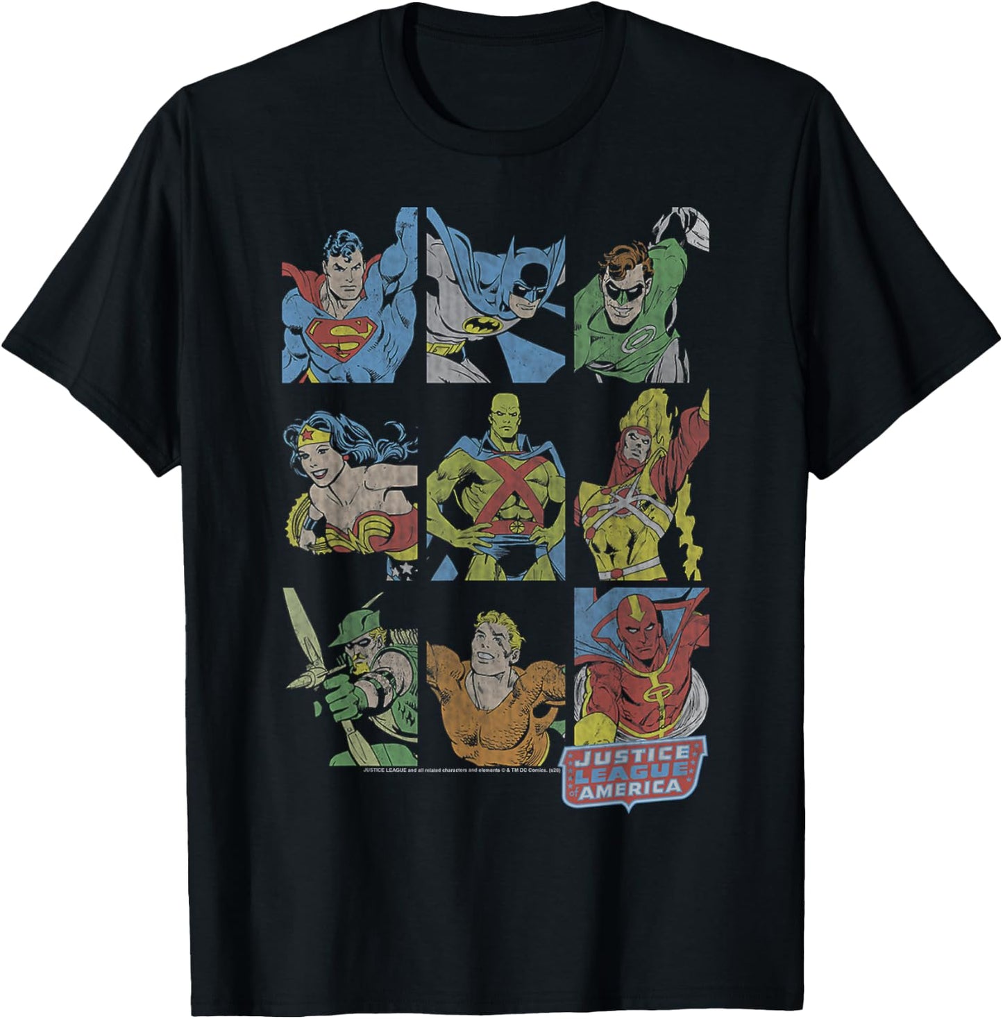 DC Comics Justice League Vintage Box Up T-Shirt - T-Shirt | Black
