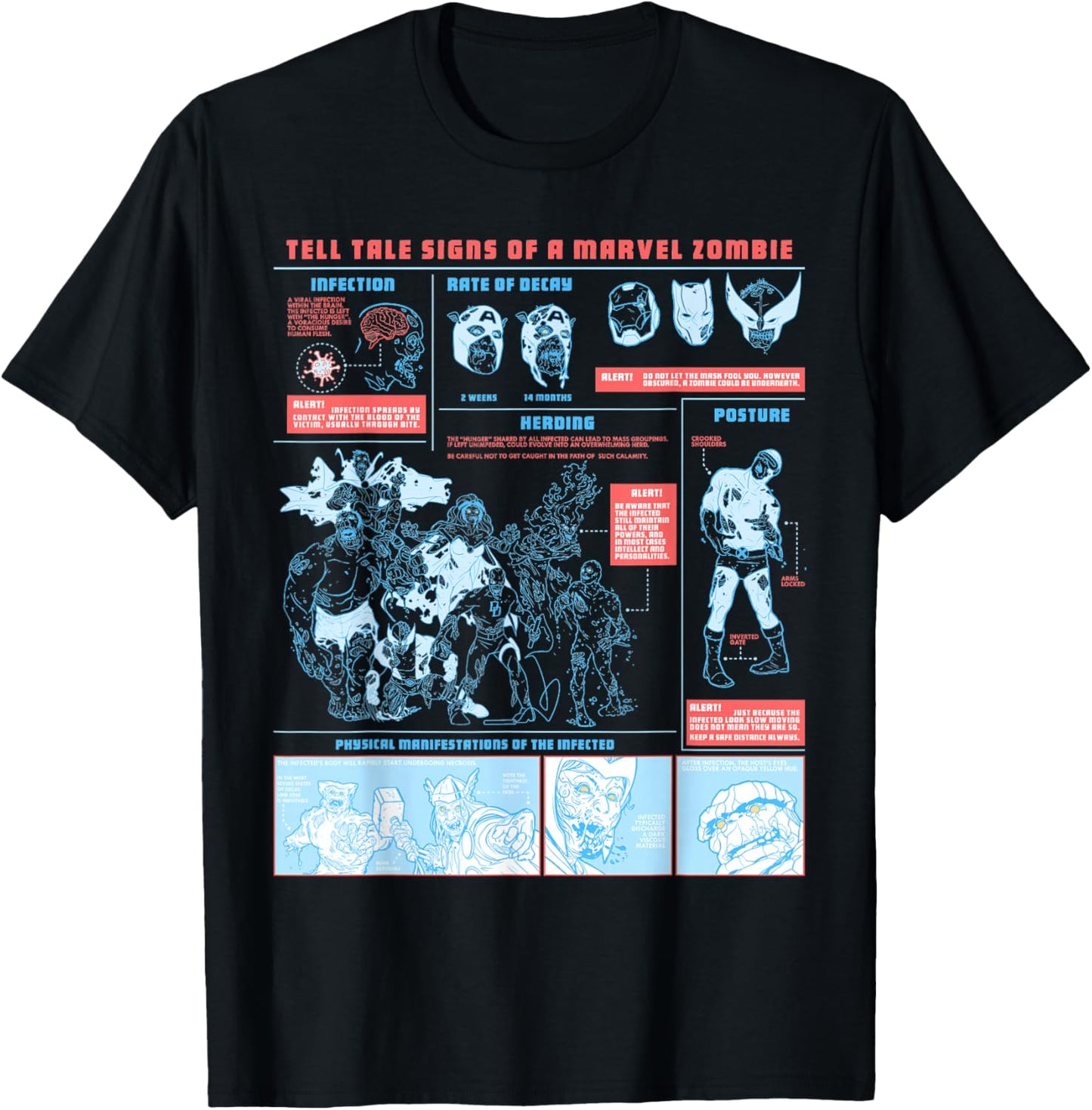 Marvel Tell Tale Signs of a Marvel Zombie Avengers & X-Men T-Shirt - T-Shirt | Black