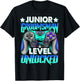Gamer Junior Groomsman Level Unlocked Video Gaming Wedding T-Shirt - T-Shirt | Black