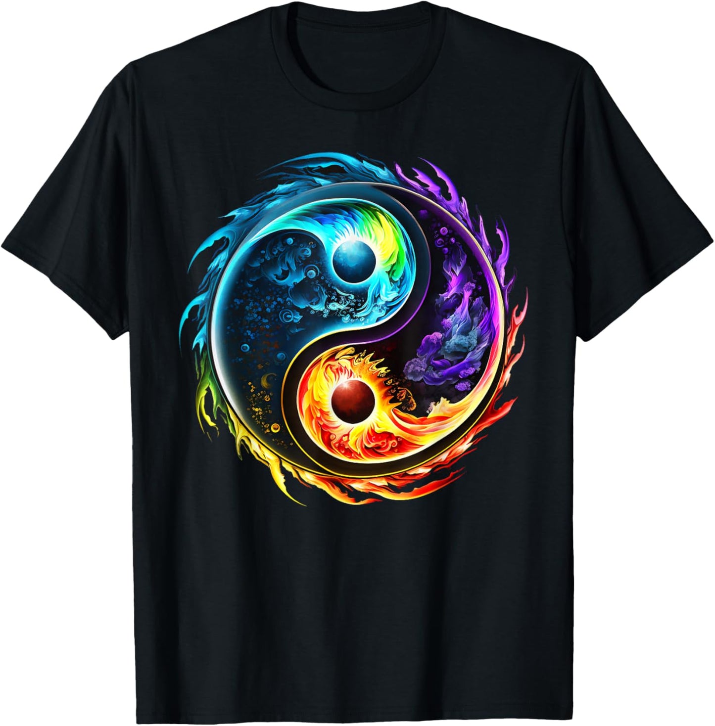 YIN YANG, Taoism, Tai chi, Qi gong, polarity, duality, yoga T-Shirt - T-Shirt | Black