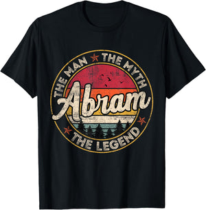 Abram The Man The Myth The Legend Personalized Name T-Shirt - T-Shirt | Black